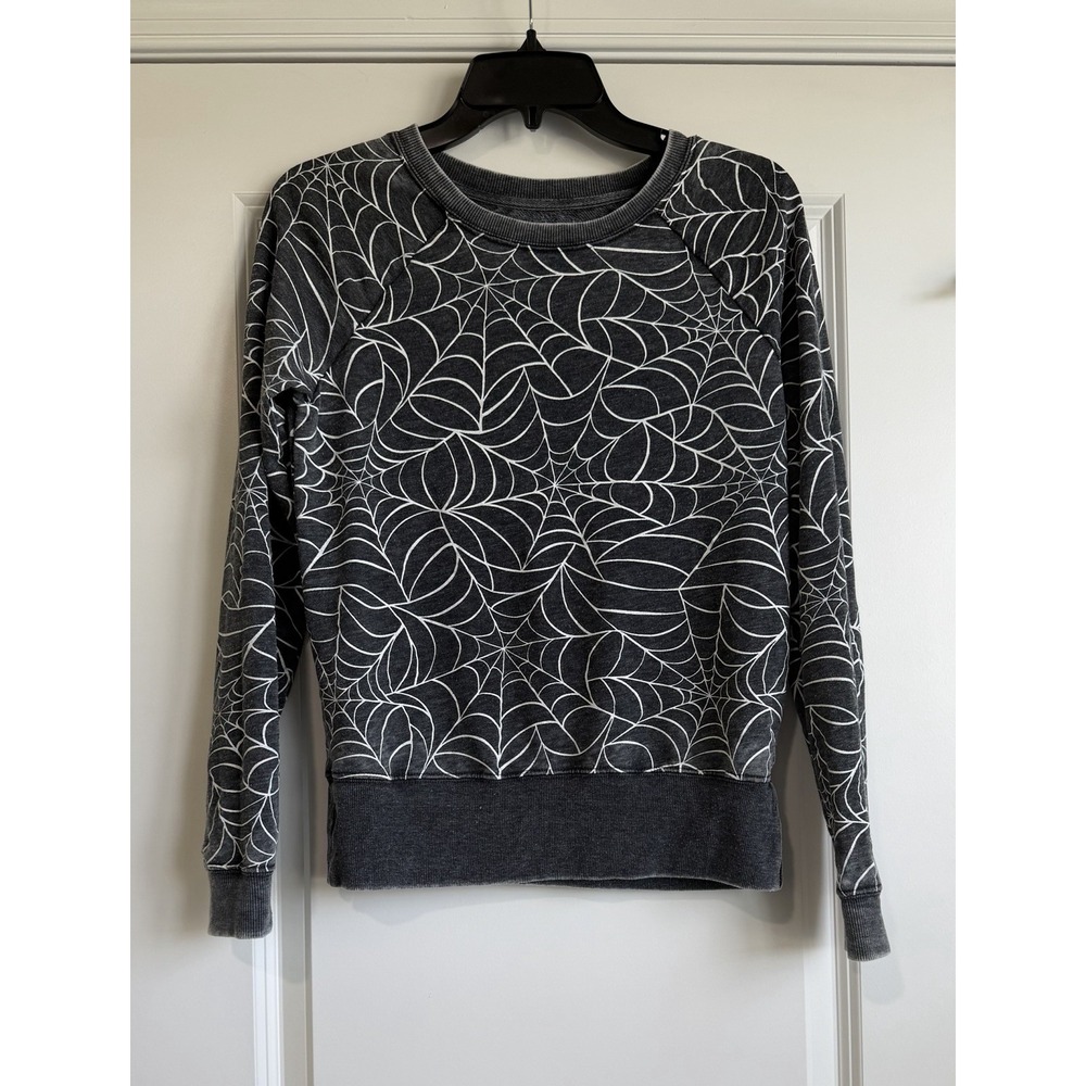 Grayson Threads Women's Long Sleeve Halloween Spiderweb Sweatshirt Size XS